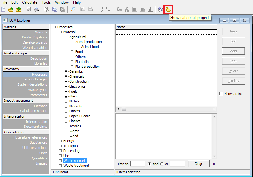 Five Crucial LCA Features in SimaPro | Show Data of All Projects